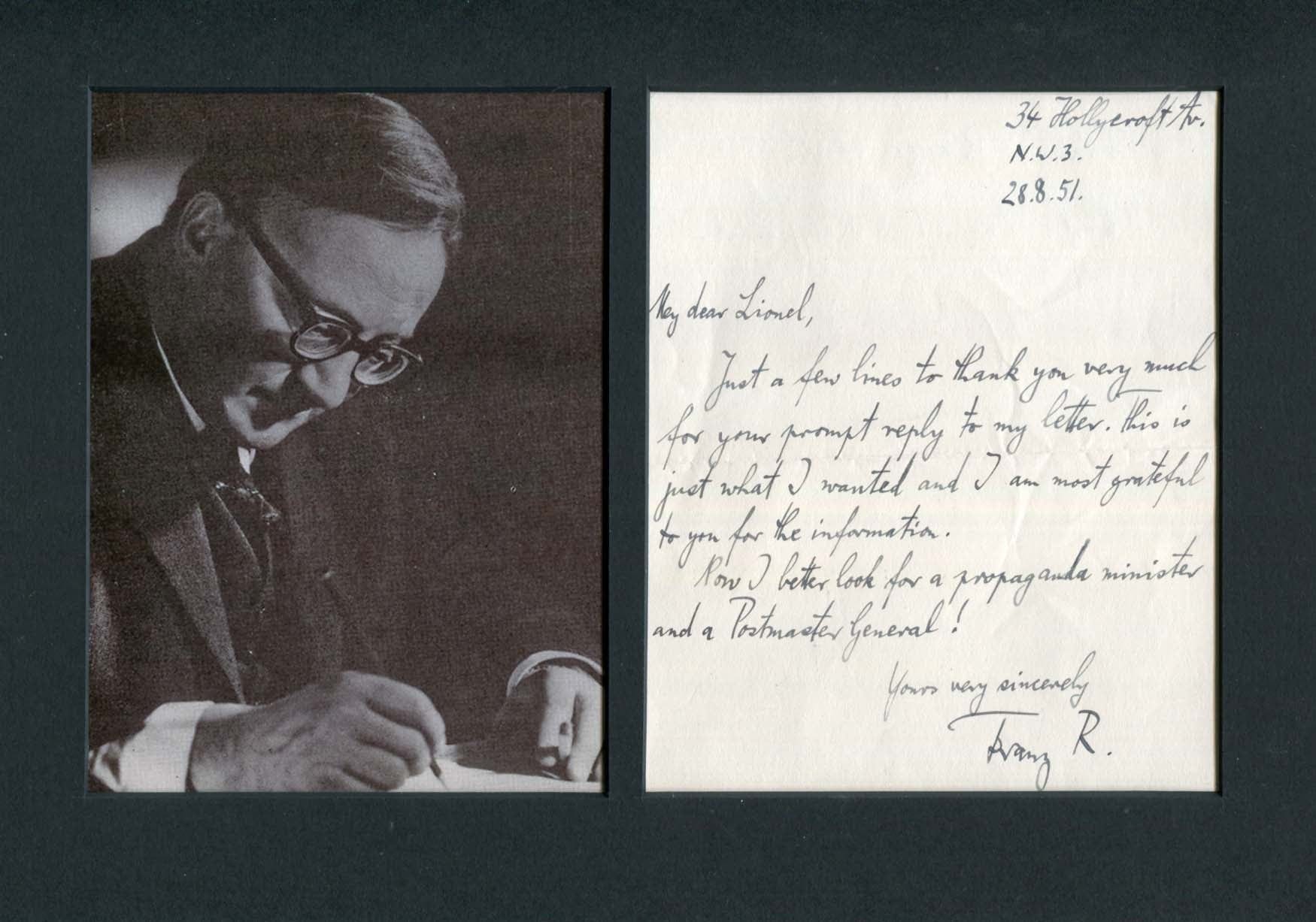 Franz Reizenstein Autograph Autogramm | ID 7542218424469