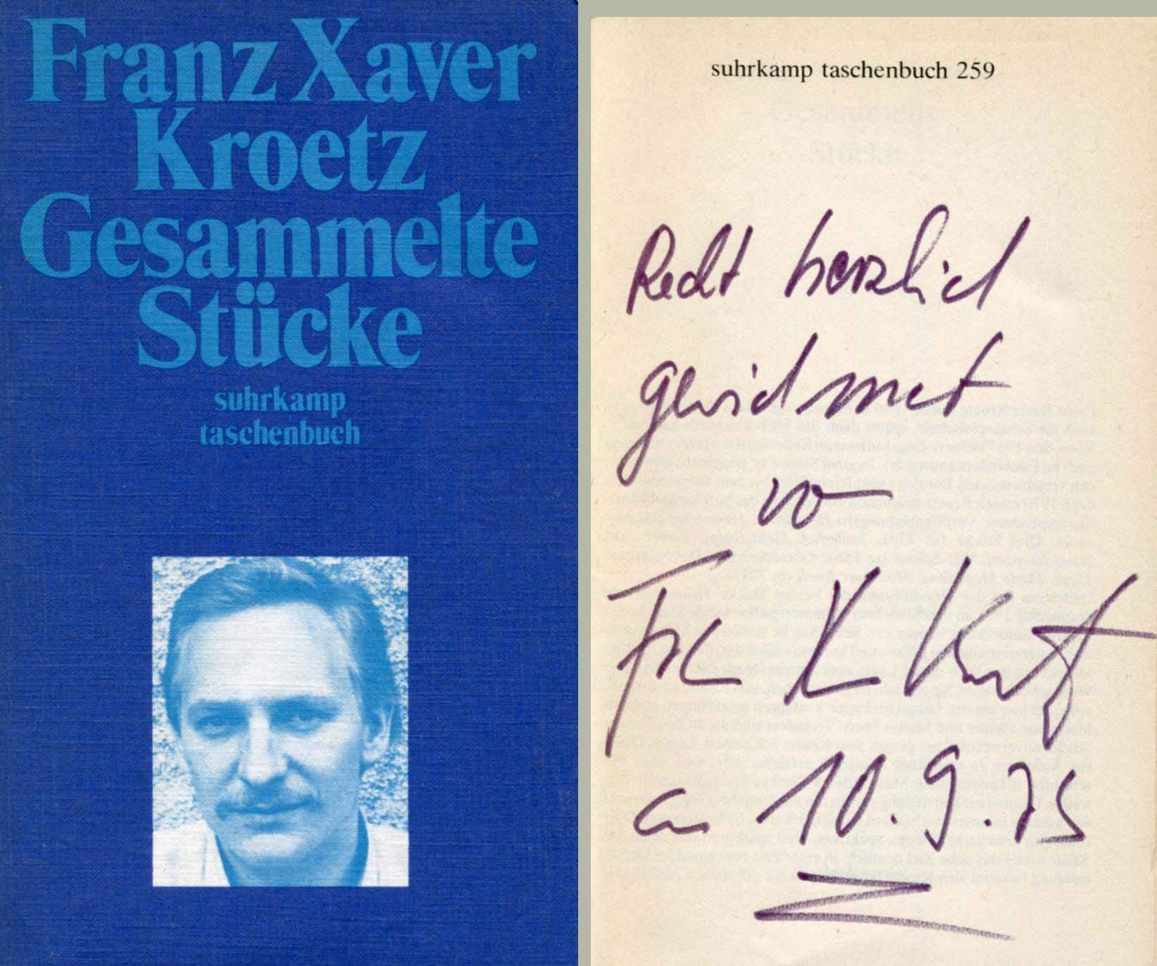 Kroetz, Franz Xaver autograph