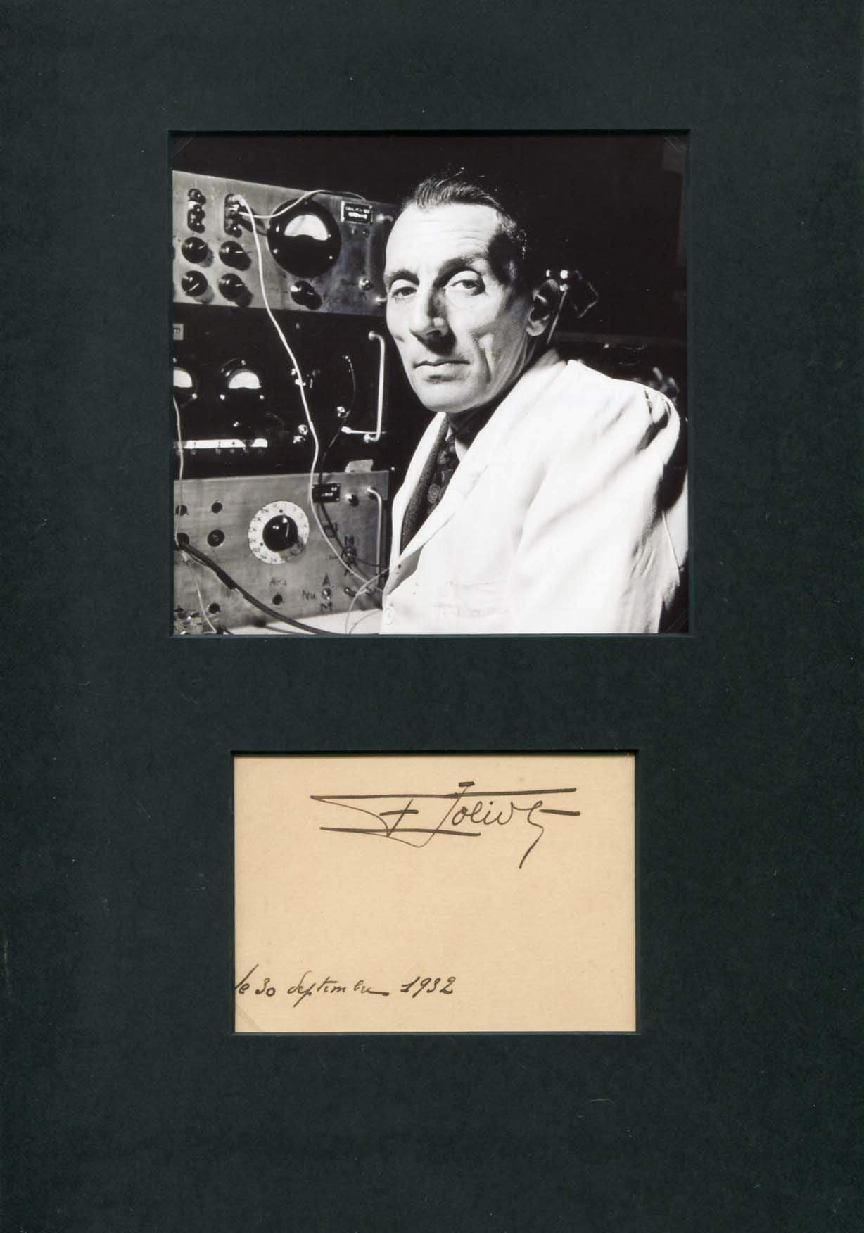 Joliot-Curie, Frederic autograph