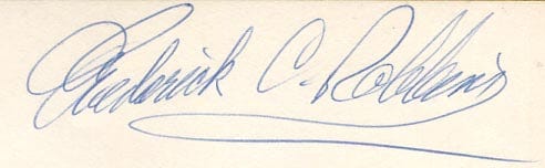 Frederick Chapman Robbins Autograph Autogramm | ID 7302842155157