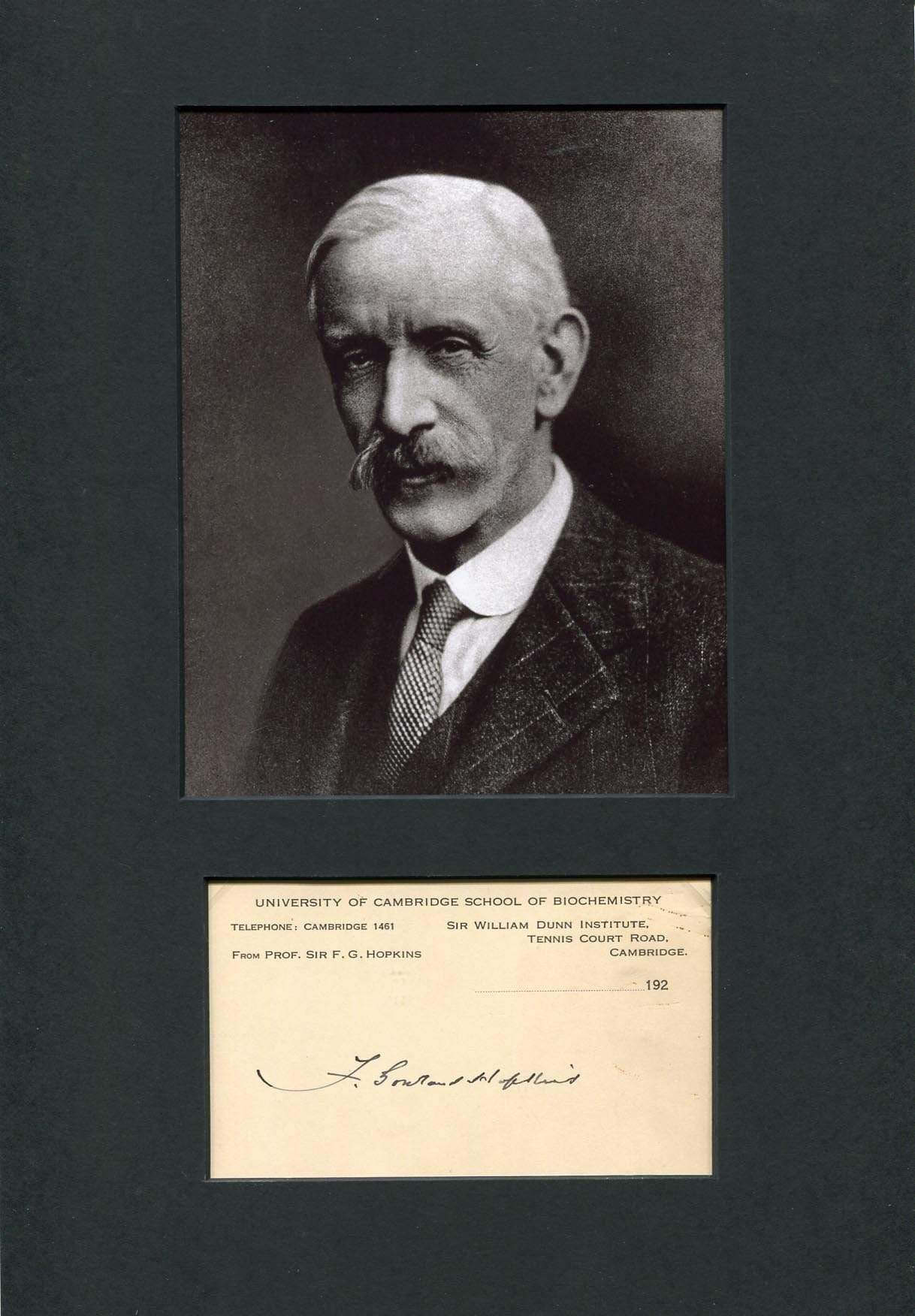 Hopkins, Frederick Gowland autograph