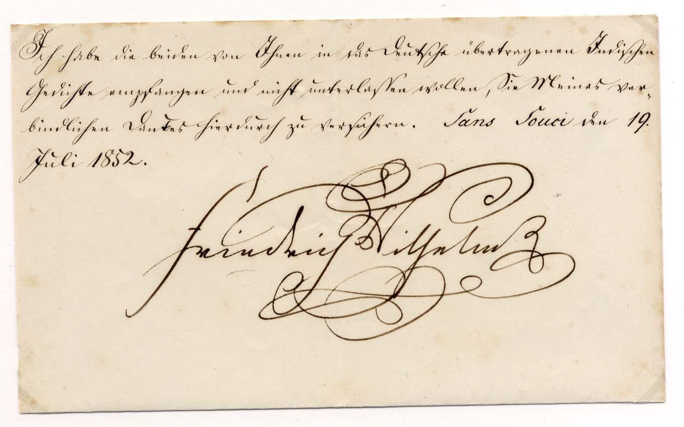  Frederick William IV Autograph Autogramm | ID 7625450651797