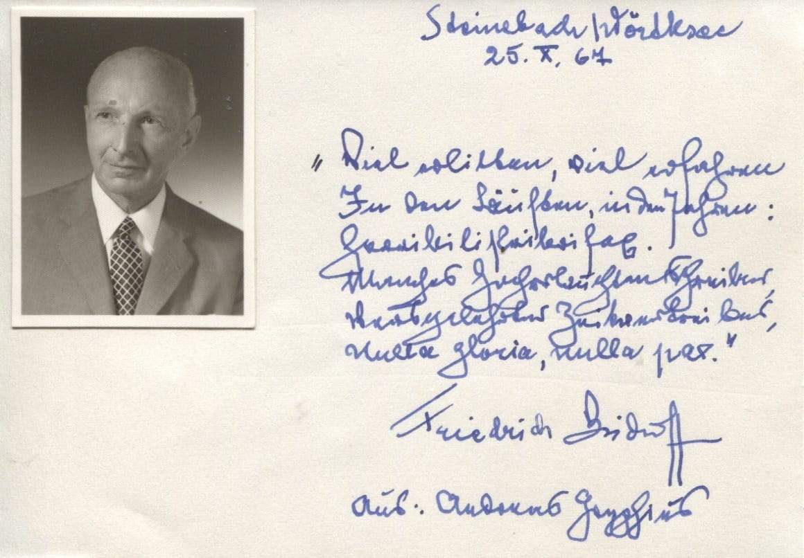 Bischoff, Friedrich autograph