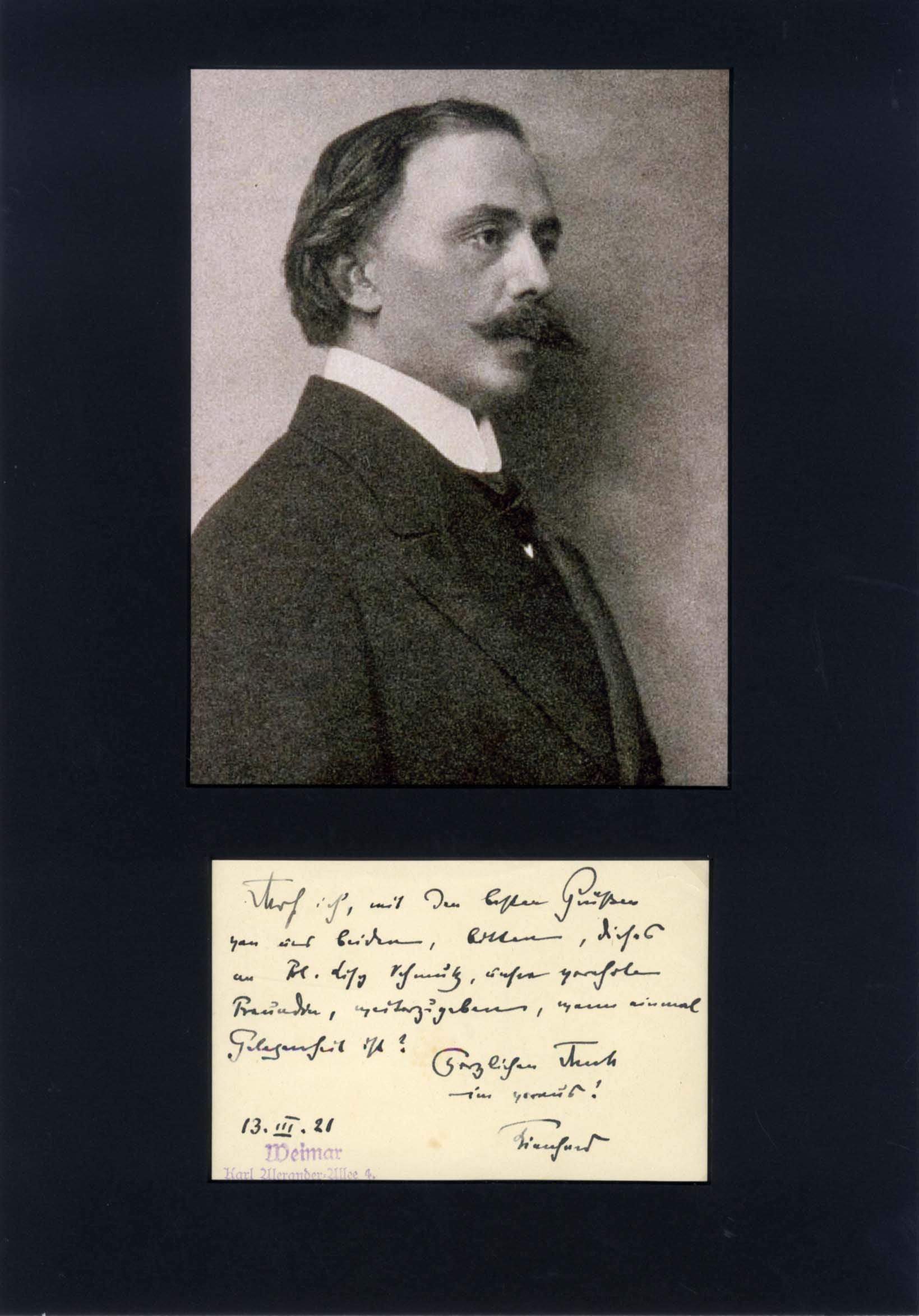 Lienhard, Friedrich autograph