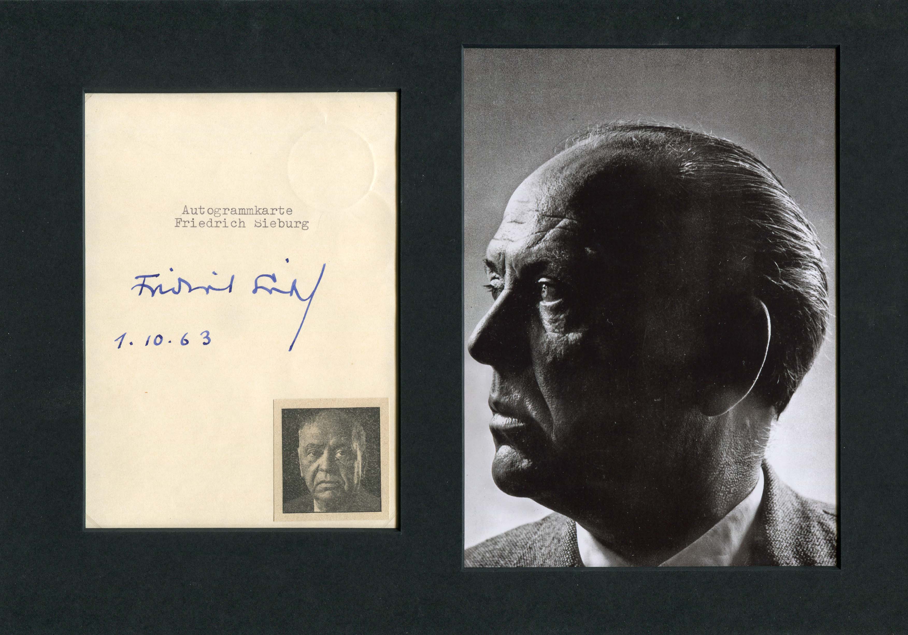 Sieburg, Friedrich autograph