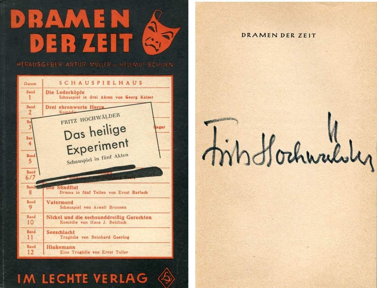 Hochwälder, Fritz autograph