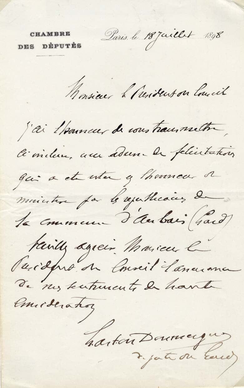 Gaston Doumergue Autogramm