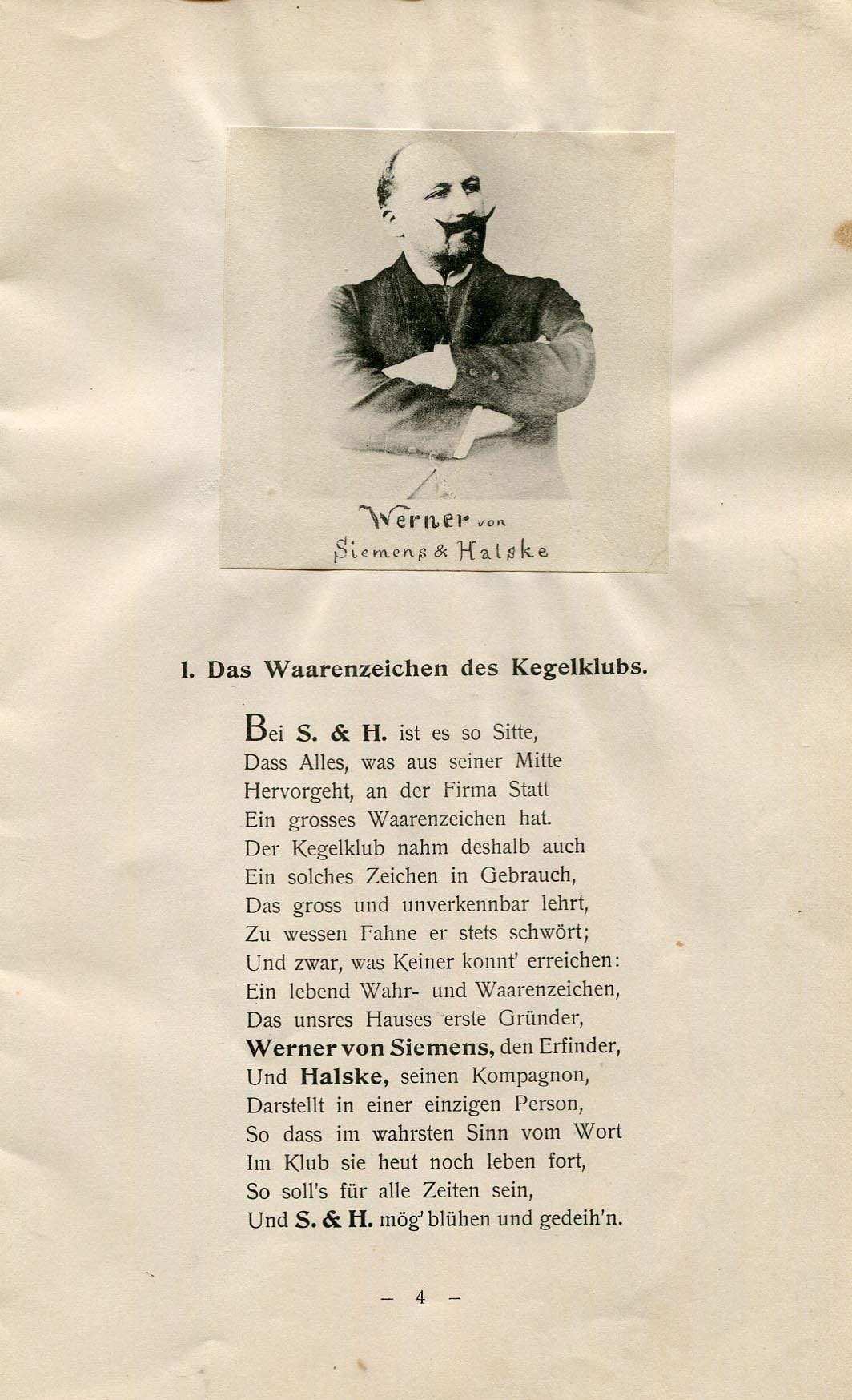 Siemens, Wilhelm von autograph