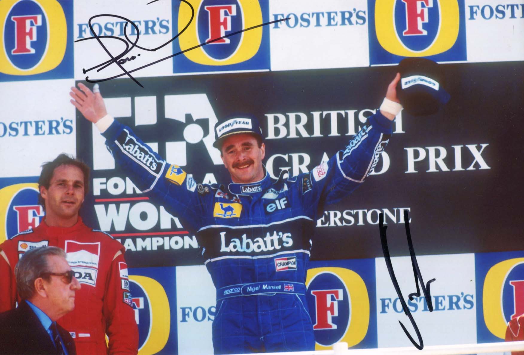 Gerhard Berger & Nigel Mansell Autographs
