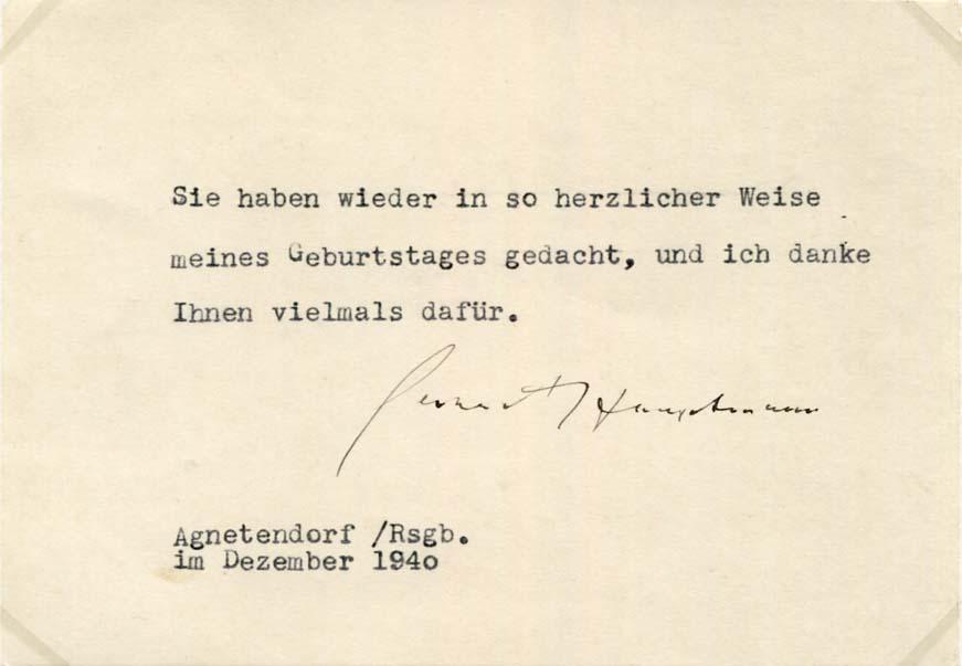 Gerhart Hauptmann Autograph Autogramm | ID 7177165799573