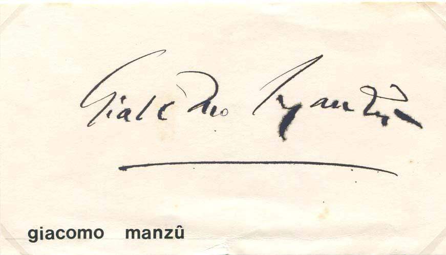 Giacomo Manzù Autograph Autogramm | ID 7161231605909