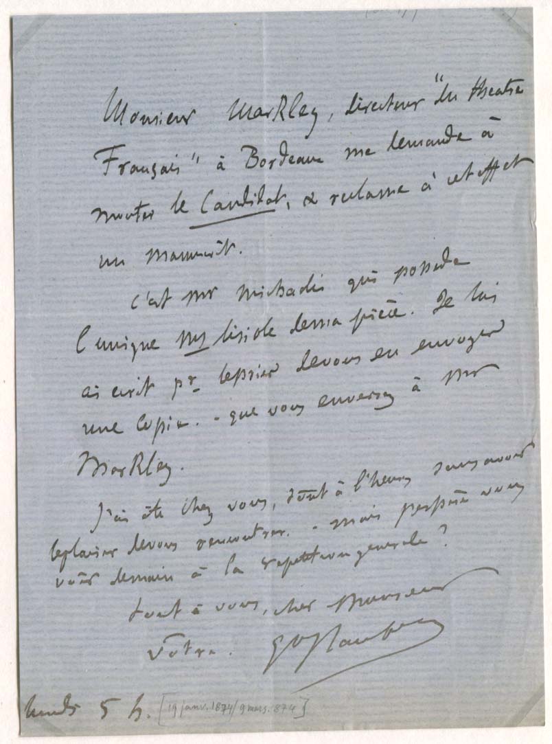 Gustave Flaubert Autogramm