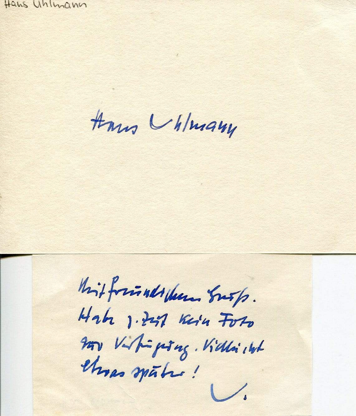 Uhlmann , Hans autograph