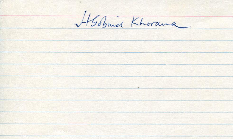 Khorana, Har Gobind autograph