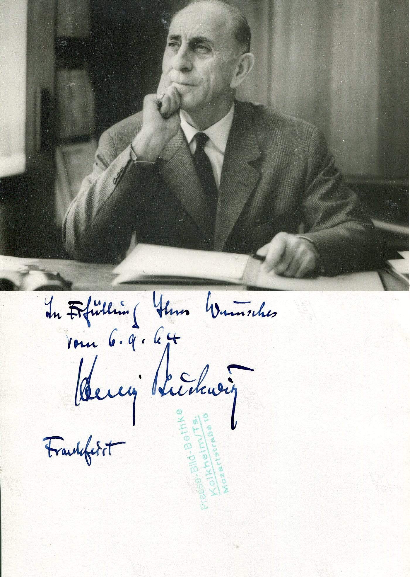 Harry Buckwitz Autograph Autogramm | ID 7028873986197