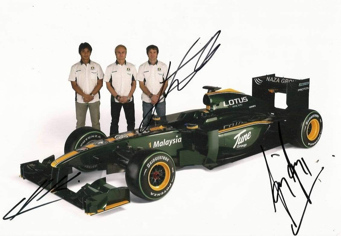 Kovalainen, Heikki & Trulli, Jarno & Fauzy, Fairuz autograph