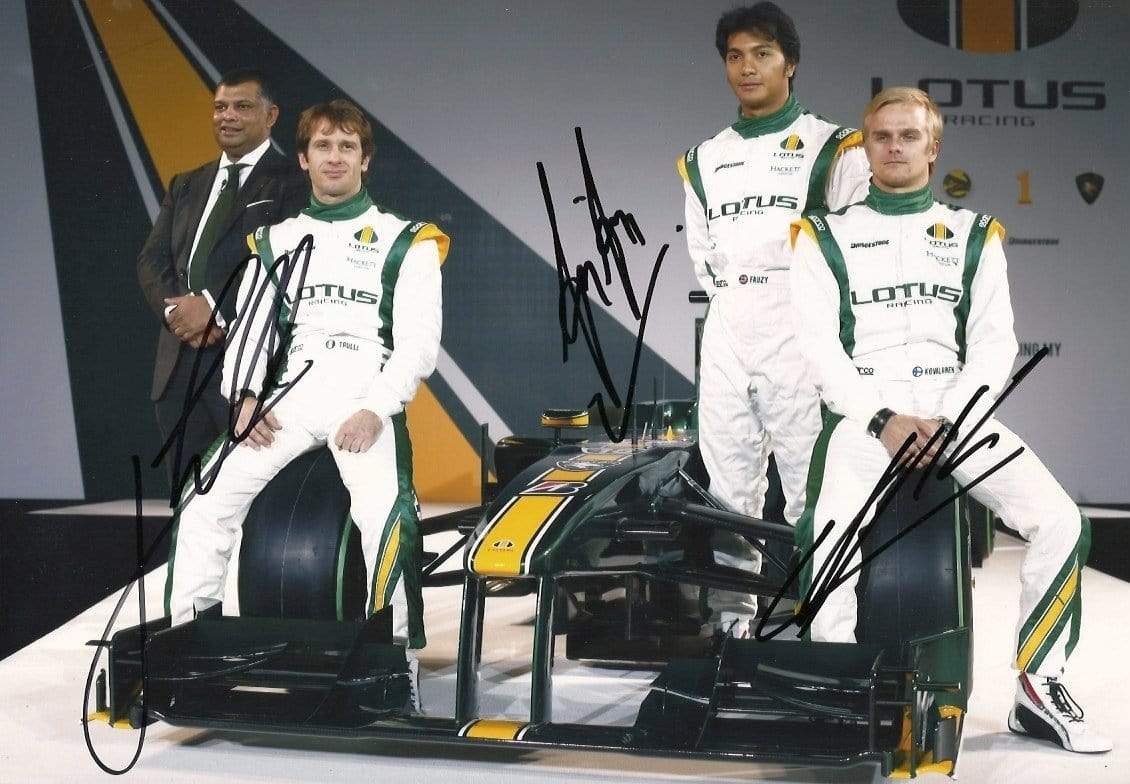 Kovalainen, Heikki & Trulli, Jarno & Fauzy, Fairuz autograph