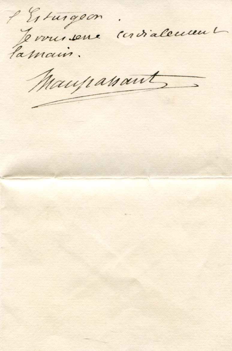 de Maupassant, Guy autograph