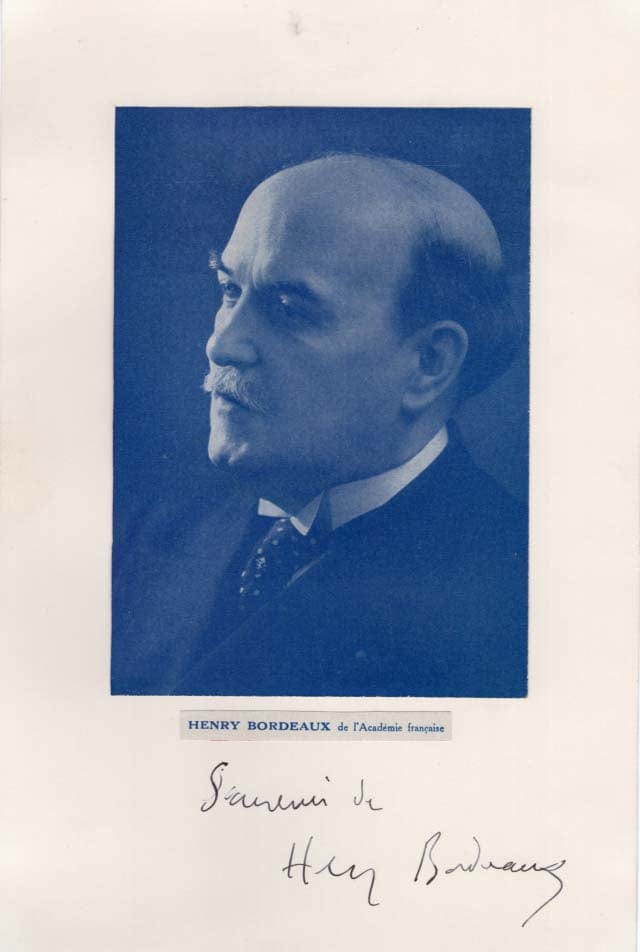 Henry Bordeaux Autograph
