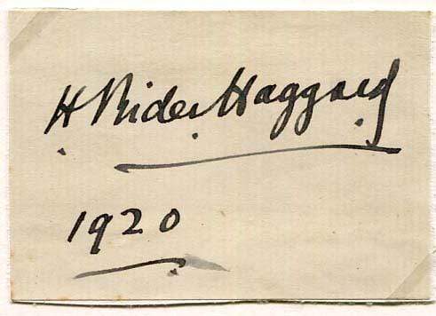 Henry Rider Haggard Autograph Autogramm | ID 7026118852757