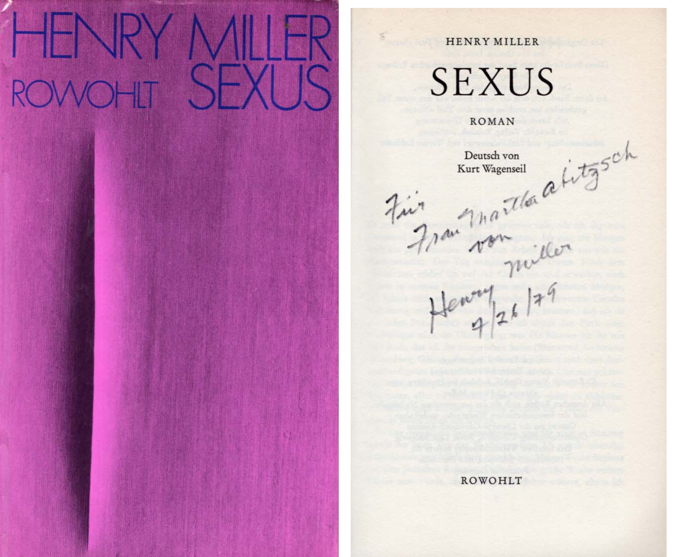 Henry Valentin Miller Autograph Autogramm | ID 7791939780757