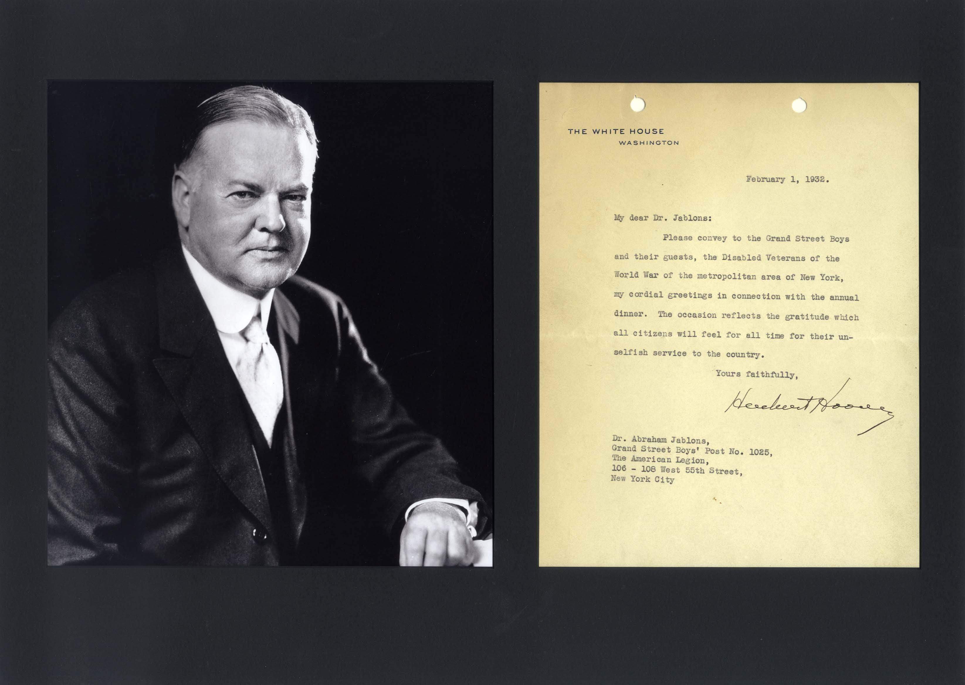 Hoover, Herbert autograph