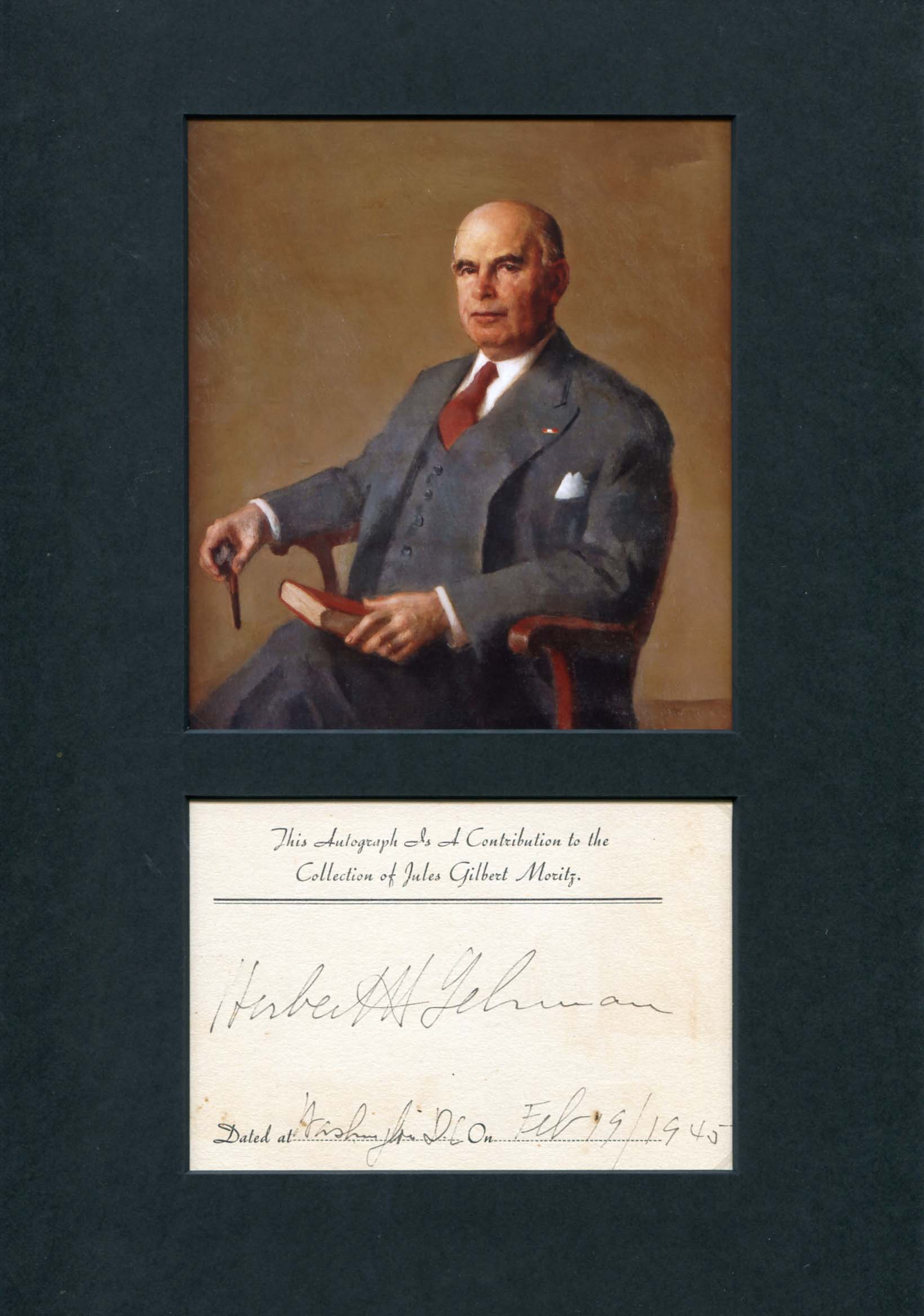 Lehman, Herbert H. autograph
