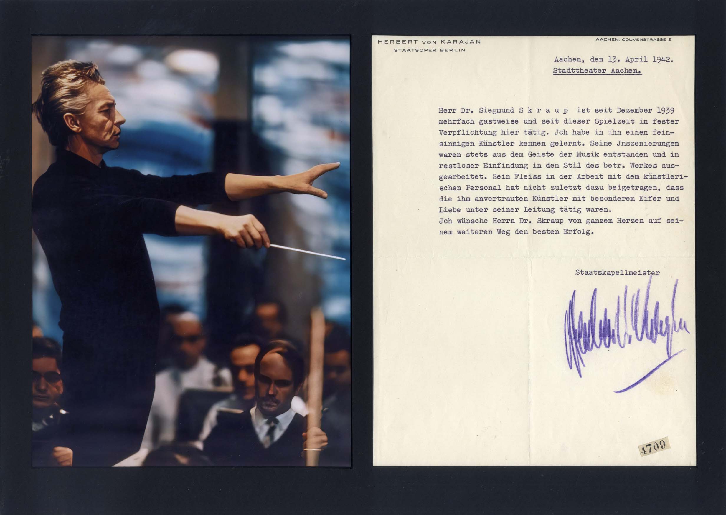 Herbert von Karajan Autograph