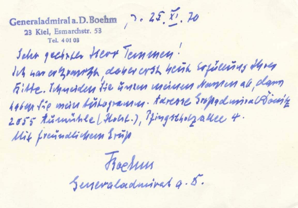 Boehm, Hermann autograph