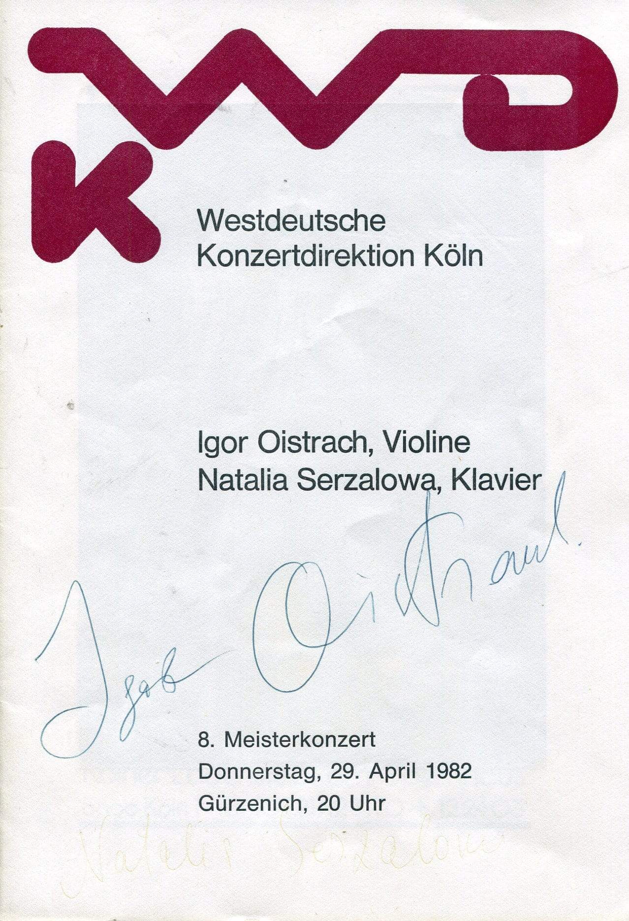 Oistrakh, Igor autograph