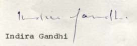 Indira Gandhi Autograph Autogramm | ID 7270021333141