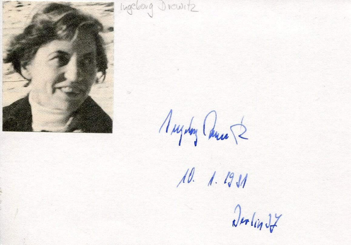 Drewitz, Ingeborg autograph