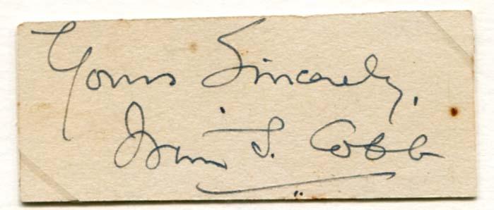 Cobb, Irvin Shewsbury autograph