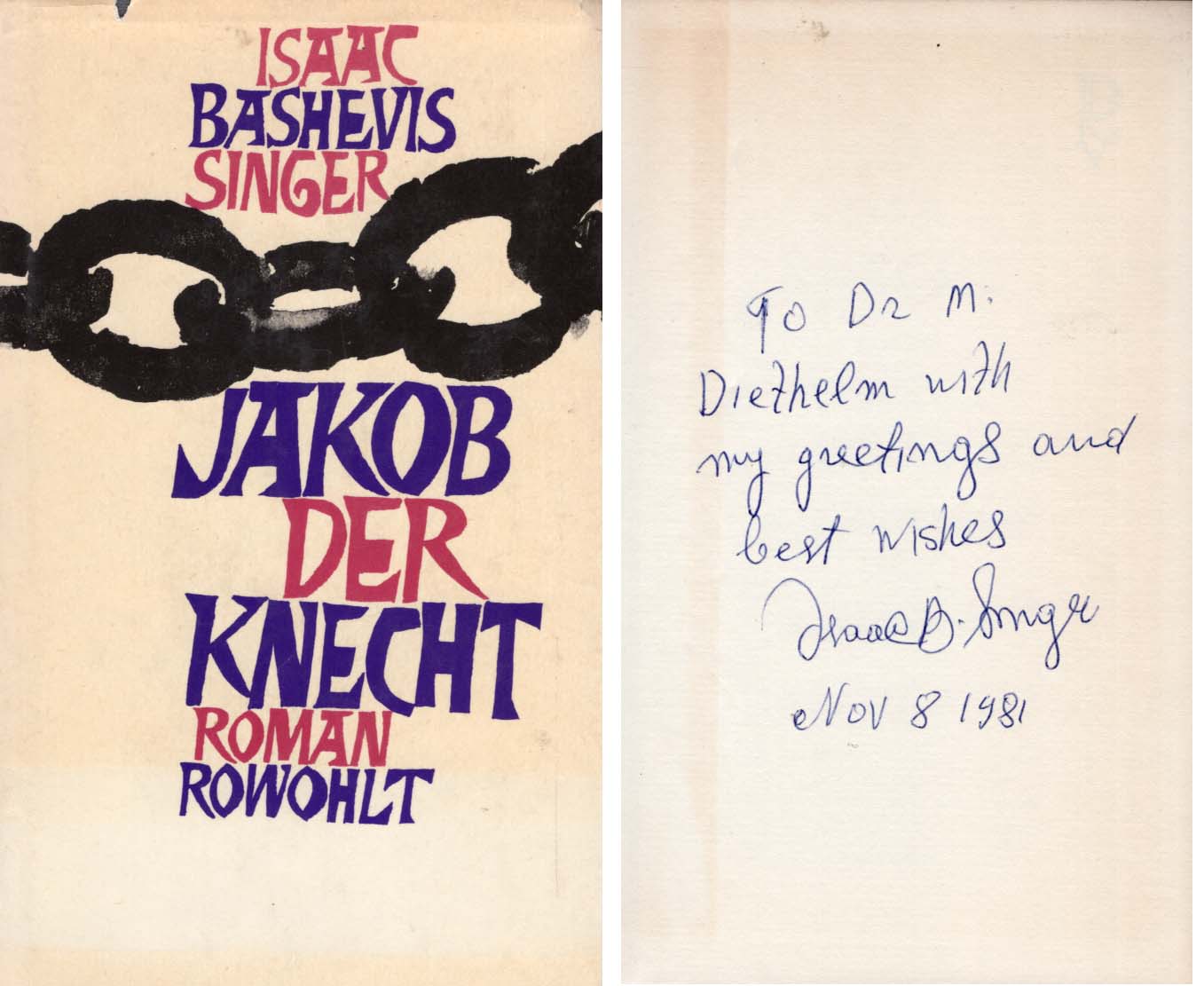Isaac Bashevis Singer Autograph Autogramm | ID 7540065173653