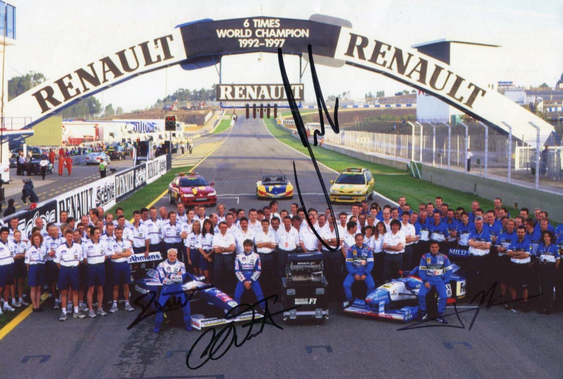 Jacques &amp; Heinz-Harald &amp; Gerhard &amp; Jean Villeneuve &amp; Frentzen &amp; Berger &amp; Alesi Autograph Autogramm | ID 7462549323925