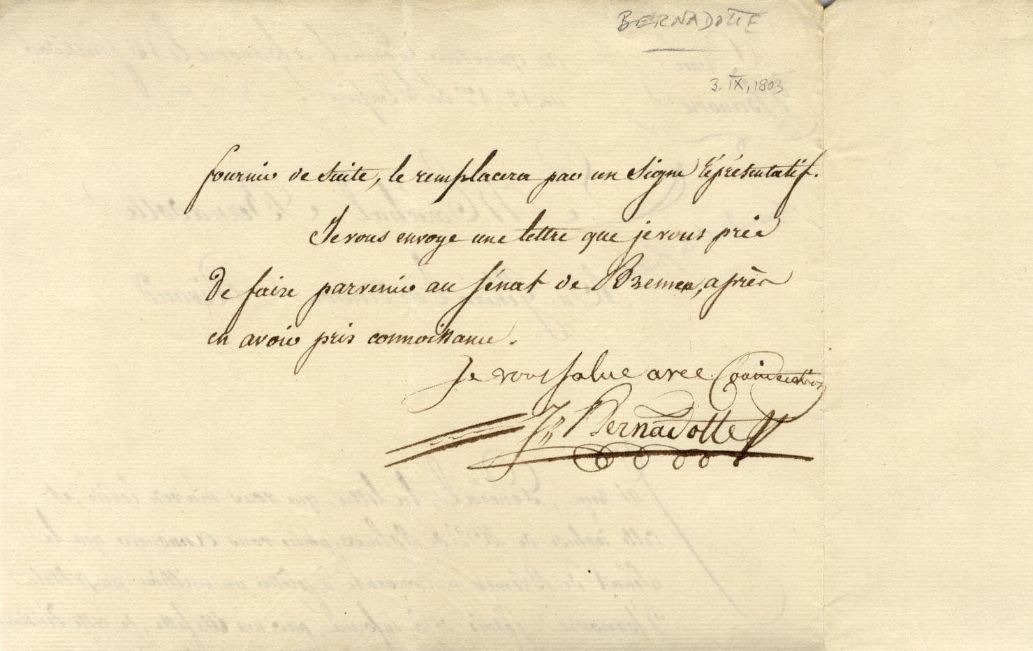 Jean Baptiste Bernadotte Autograph