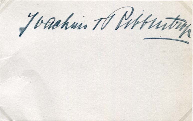 Joachim von Ribbentrop Autogramm