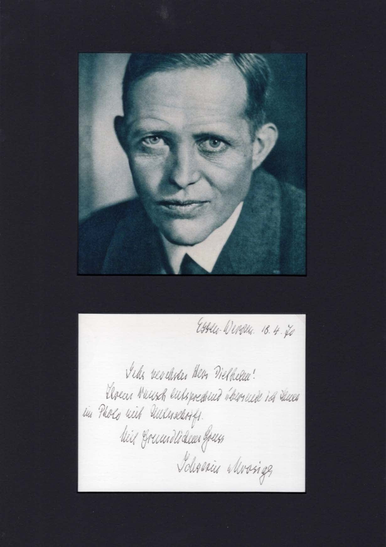 Lutz Graf Schwerin von Krosigk Autograph