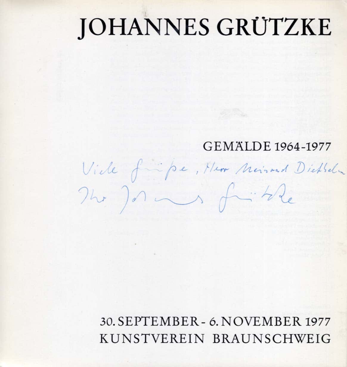 Johannes Grützke Autograph Autogramm | ID 7628454920341