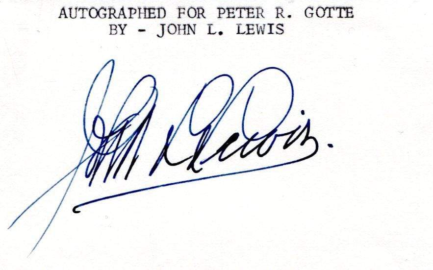 Lewis, John L. autograph