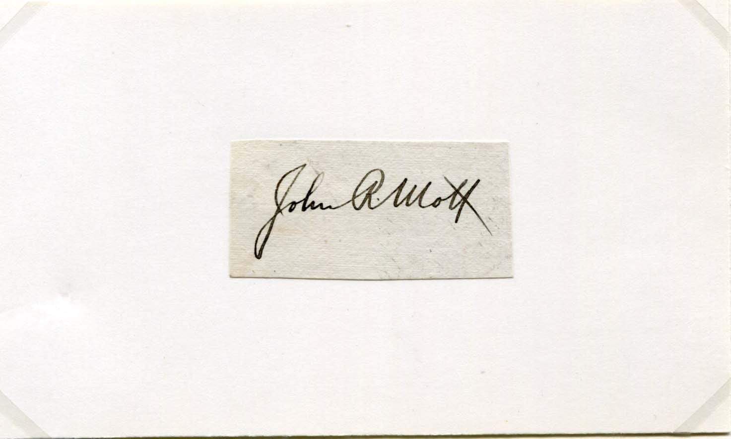 Mott, John Raleigh autograph