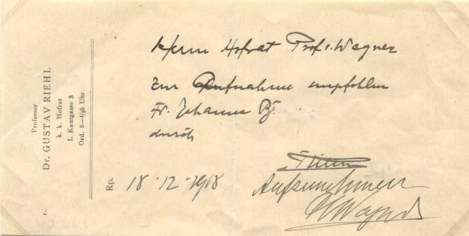Julius Wagner-Jauregg Autogramm