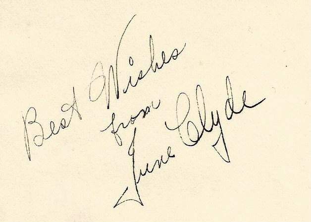 Clyde, June autograph