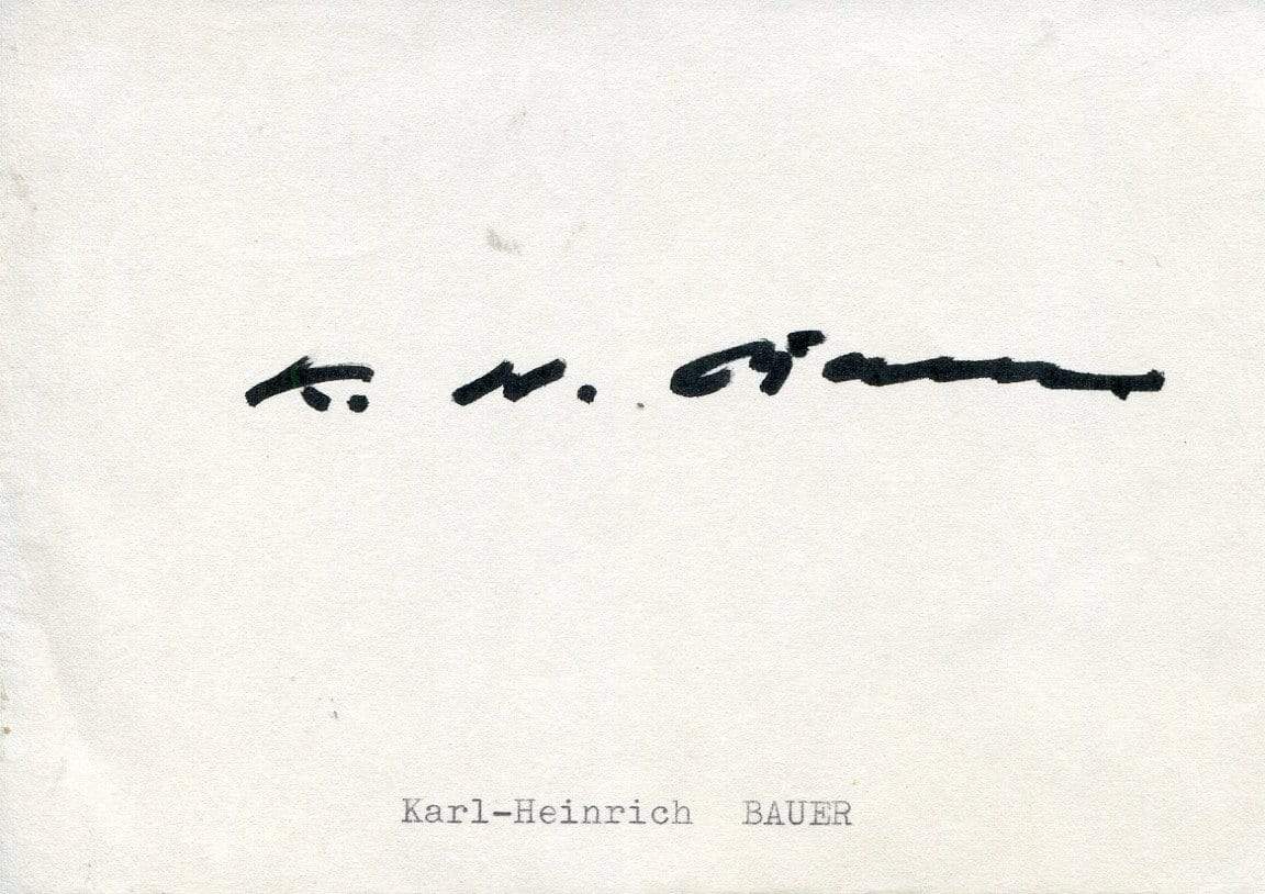 Bauer, Karl Heinrich autograph