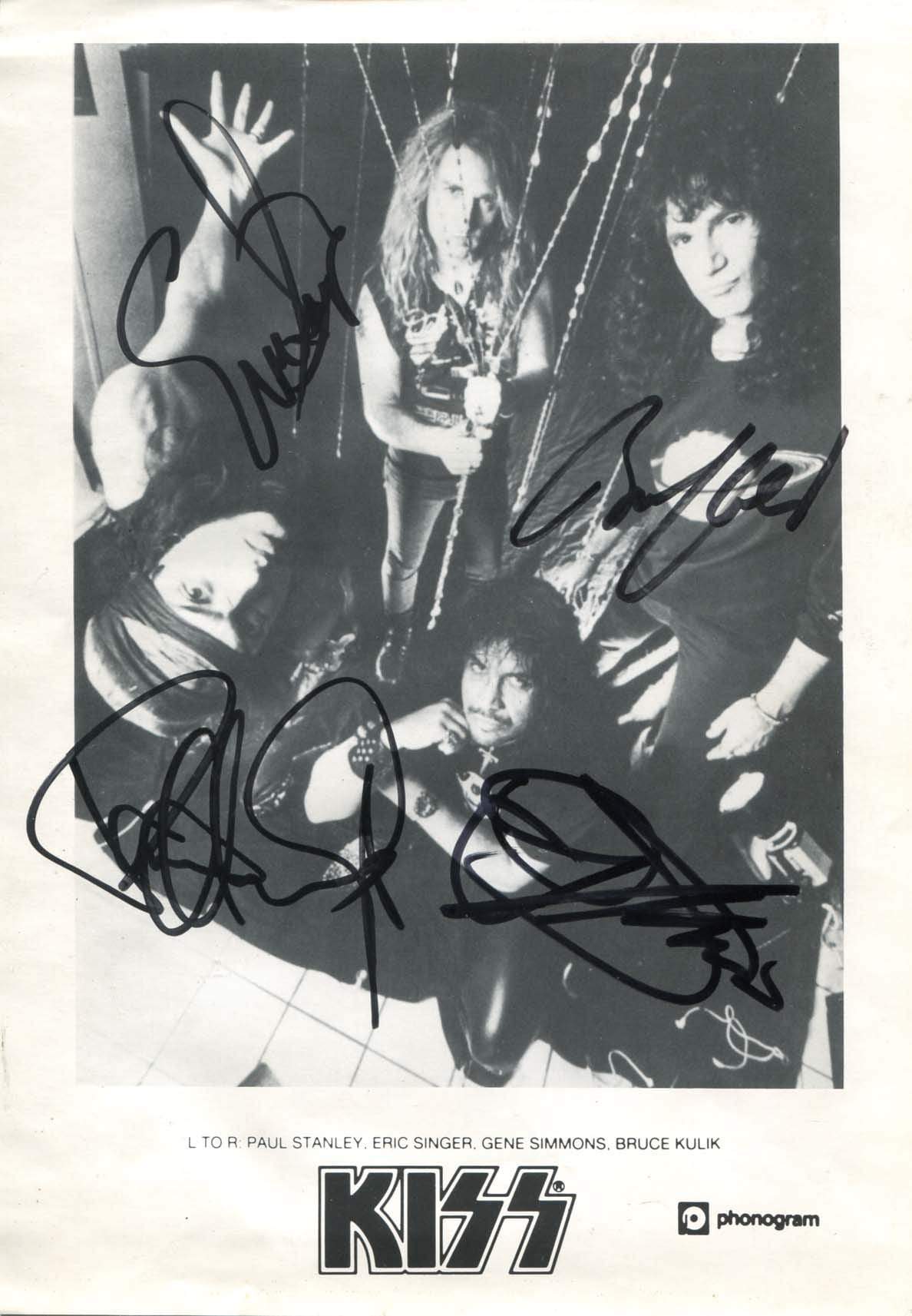 KISS (band) autograph