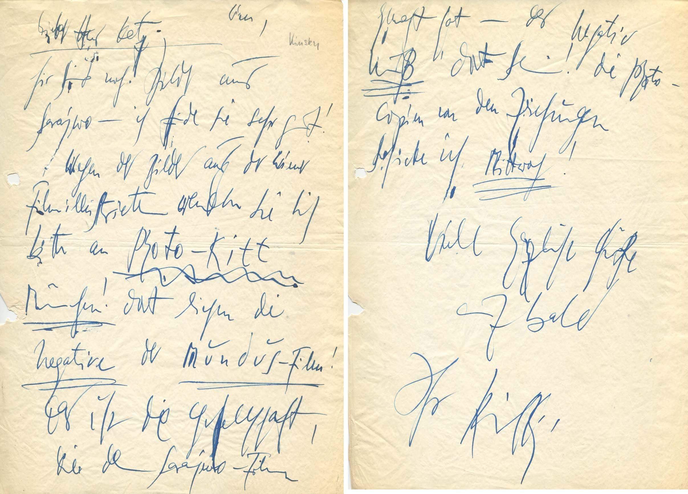 Kinski, Klaus autograph