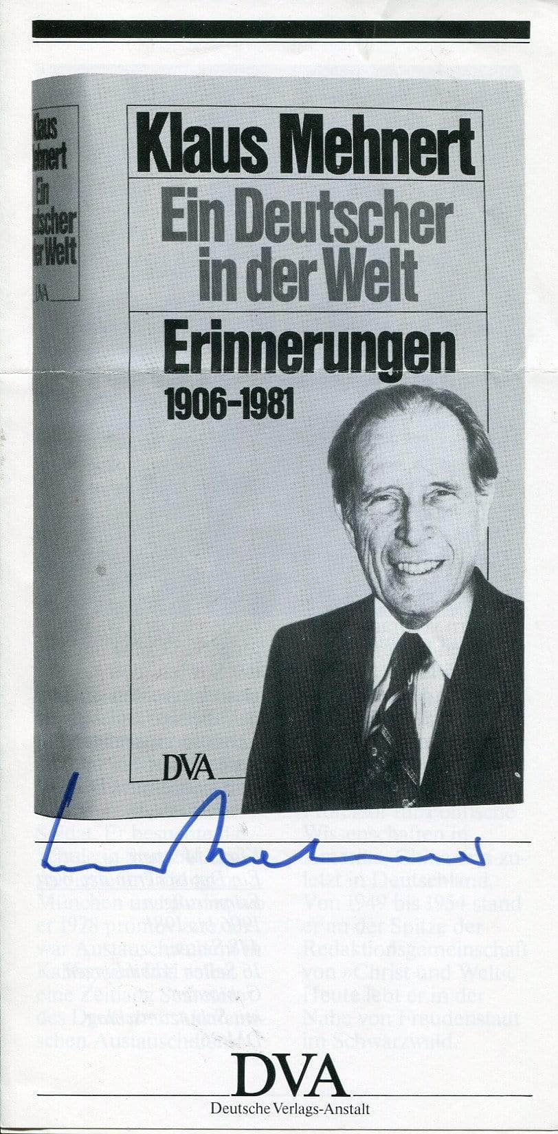 Mehnert, Klaus autograph