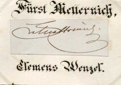 Klemens von Metternich Autograph Autogramm | ID 7836363554965