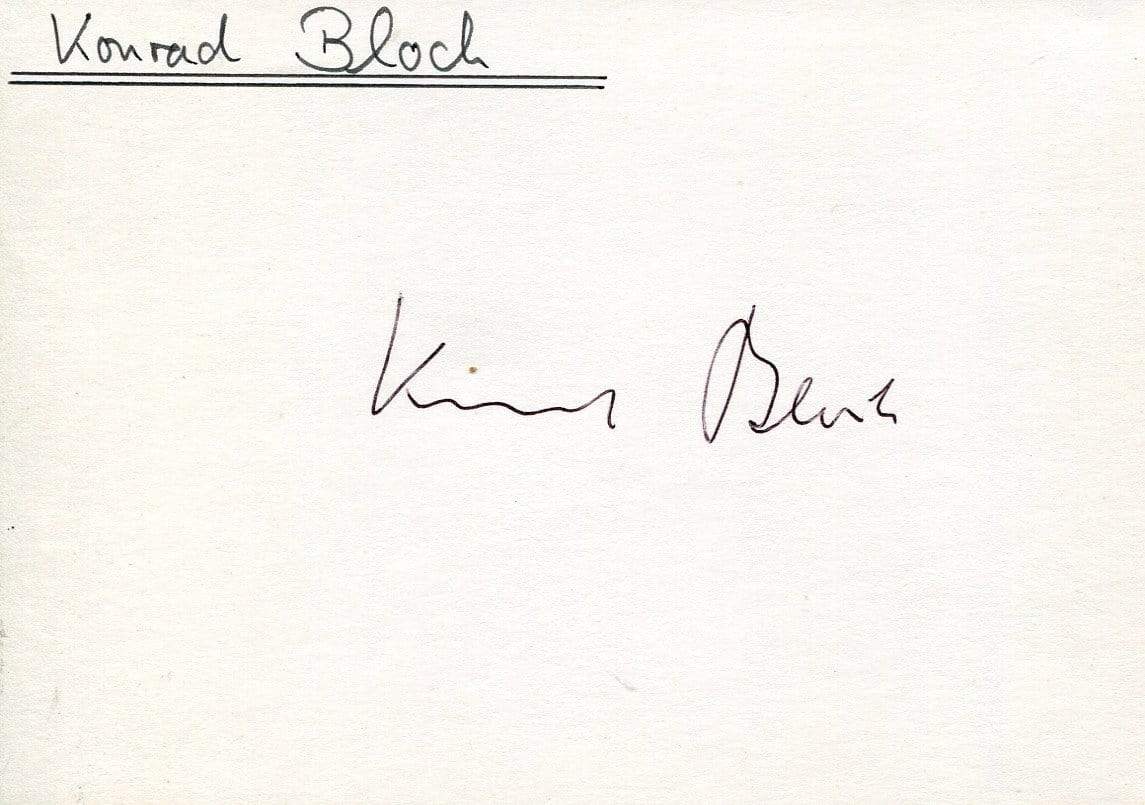 Bloch, Konrad autograph