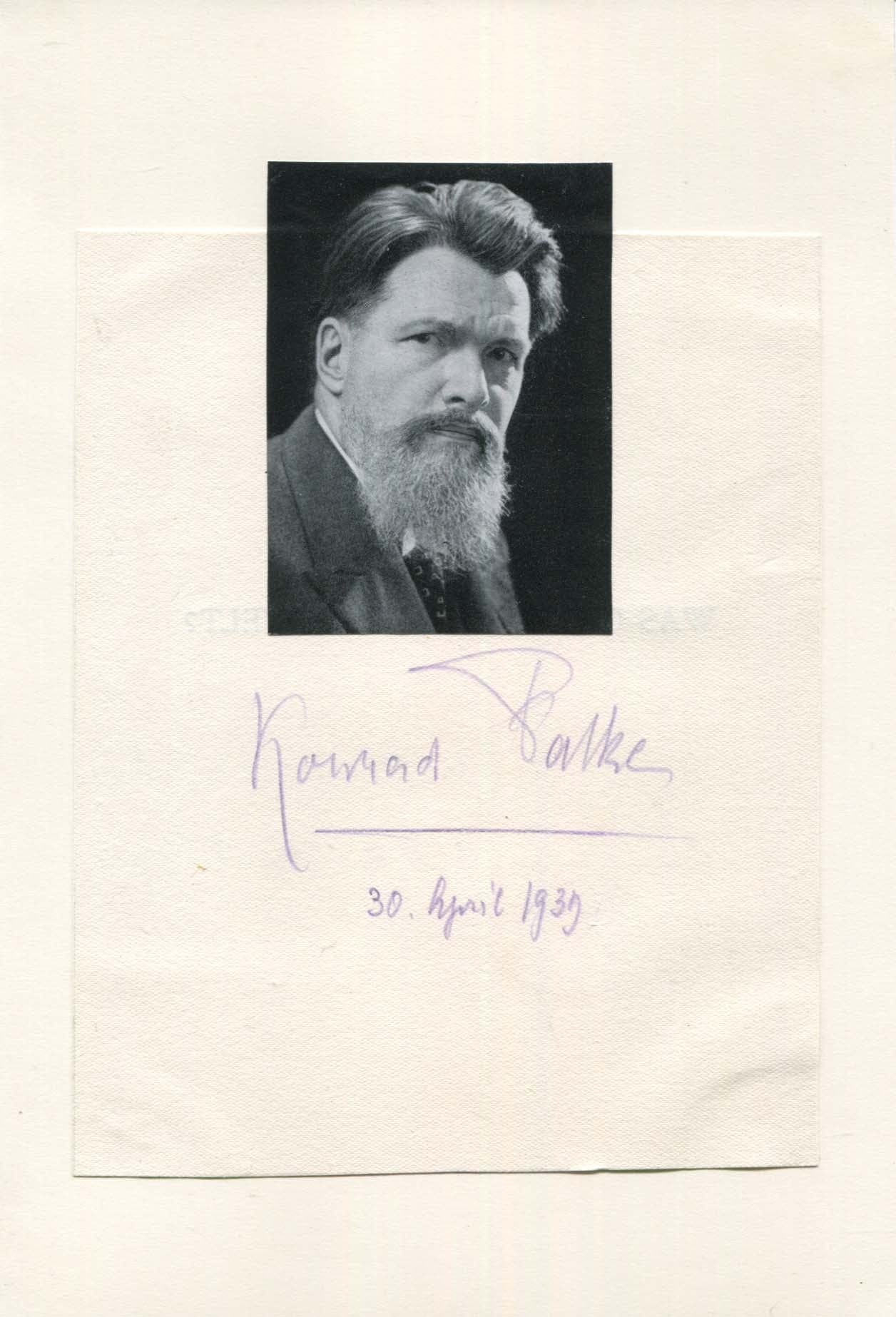 Konrad Falke Autograph
